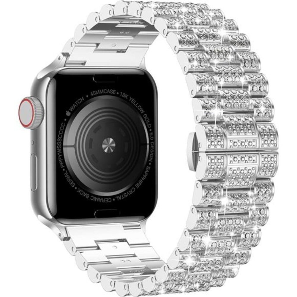 NEW Silver Rhinestone Metal Strap Apple Fashion iWatch Band